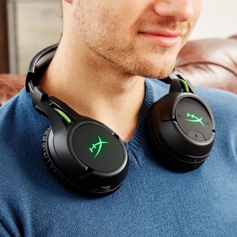 HyperX CloudX Flight - Bezvadu spēļu austiņas (Melnas-Zaļas) - Xbox