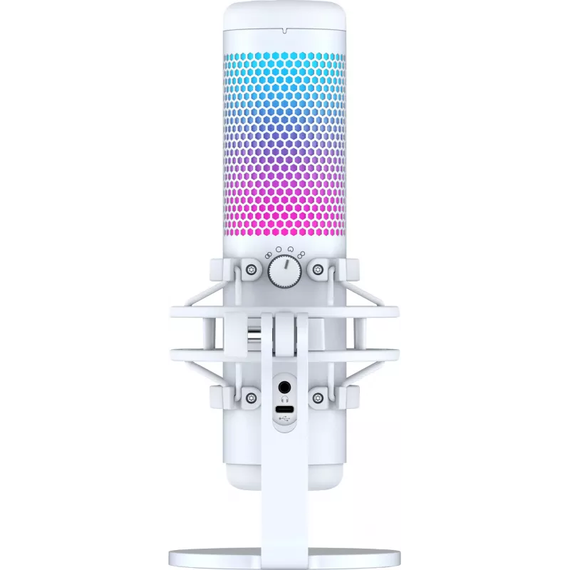HyperX QuadCast S - USB Mikrofons (Balts-Pelēks) - RGB Apgaismojums