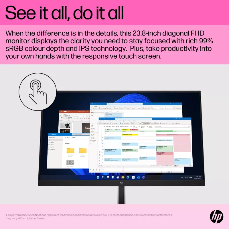 Monitors HP E24t G5 23.8 collu skārienjūtīgais Full HD LCD 1920x1080