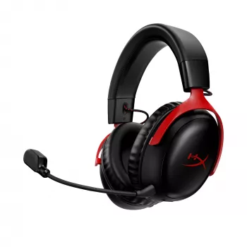 HyperX Cloud III Wireless - Bezvadu spēļu austiņas, Melna; Sarkana