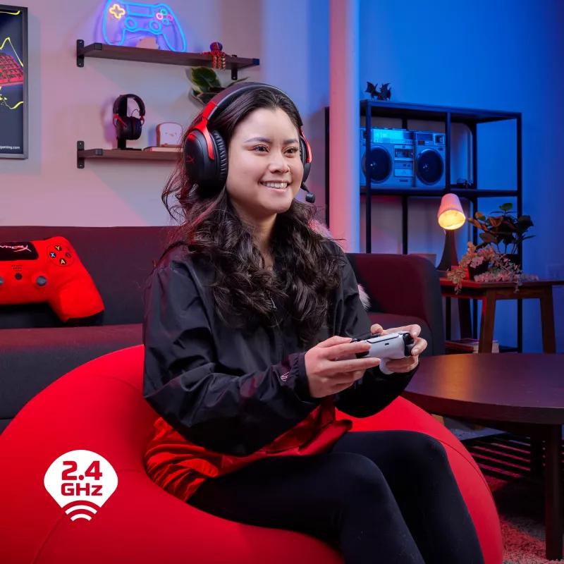 HyperX Cloud III Wireless - Bezvadu spēļu austiņas, Melna; Sarkana