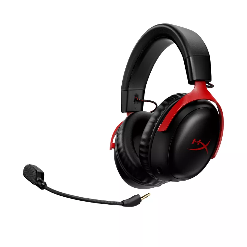 HyperX Cloud III Wireless - Bezvadu spēļu austiņas, Melna; Sarkana