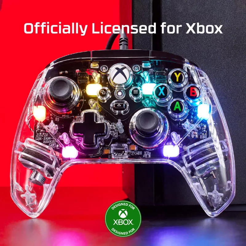 HyperX Clutch Gladiate - Vadu spēļu kontrolieris RGB - Xbox, Caurspīdīgs
