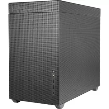 Korpuss INTER-TECH IM-2 Expander, Mini-Tornis, Mini-ITX/Micro ATX, ATX/SFX barošanas bloki, 2.5 inch un 3.5 inch diski, priekšējie/augšējie ventilatori 120/140 mm, melns