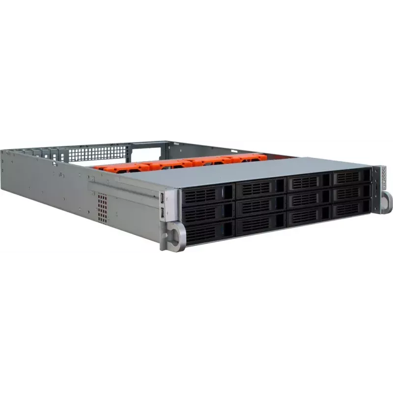 Servera korpuss Inter-Tech IPC 2U-2412 Rack Melns, Sudrabs