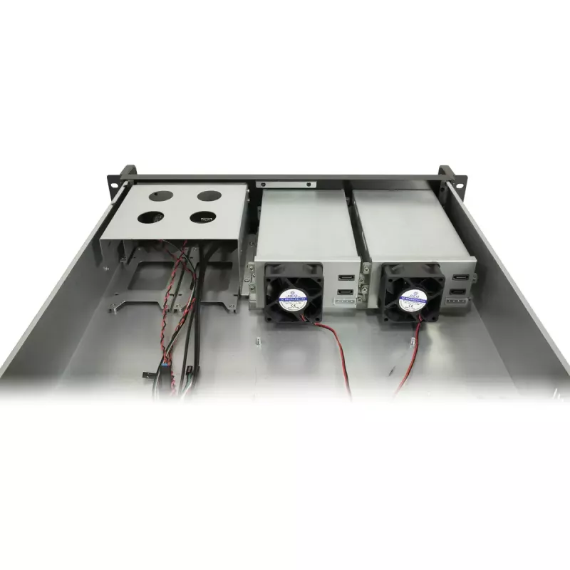 Servera korpuss Inter-Tech 2U-2504 Melns 480x527x89mm 60mm Ventilatori
