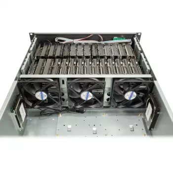 Datora korpuss Inter-Tech 4F28 Rack Melns, Sudrabs