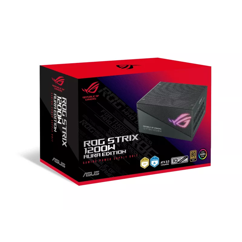 ASUS ROG STRIX 1200W Gold Aura Edition barošanas bloks 20+4 pin ATX ATX Melns
