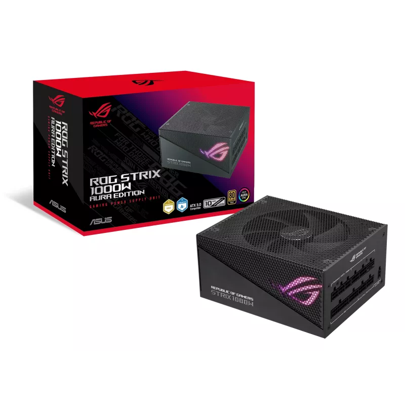 ASUS ROG Strix 1000W Gold Aura Edition barošanas bloks 20+4 pin ATX ATX Melns