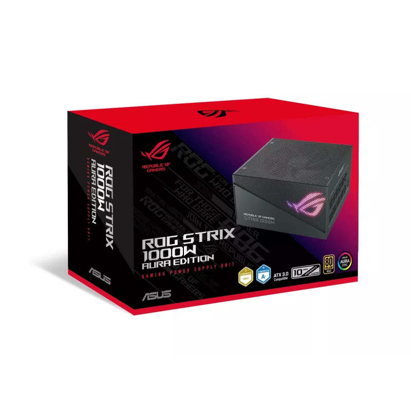 ASUS ROG Strix 1000W Gold Aura Edition barošanas bloks 20+4 pin ATX ATX Melns