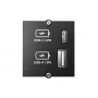 Bachmann 917.227 kontaktligzda ar USB A + USB C, melna, IP20, 250V