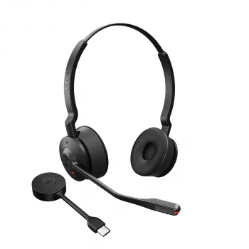 Jabra Engage 55 MS Stereo Bezvadu Galvas austiņas Birojs/Zvanu centrs USB Type-A Melns