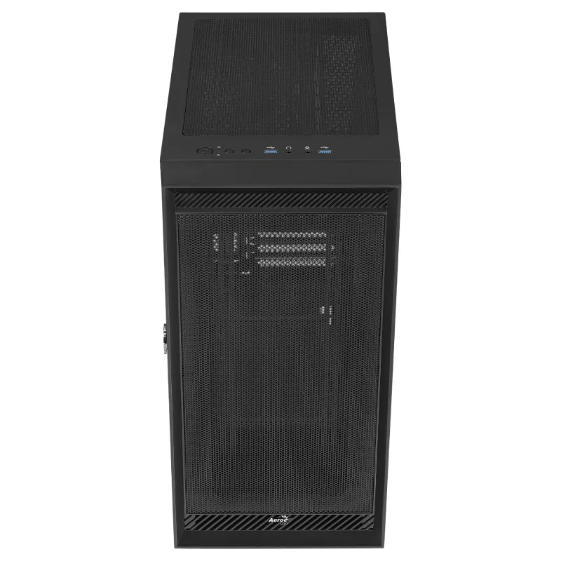 Aerocool Graphite v1 Mid Tower datora korpuss ar rūdīta stikla sānu sienu, melns