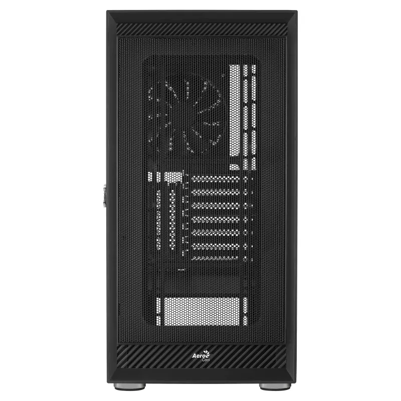 Aerocool Graphite v1 Mid Tower datora korpuss ar rūdīta stikla sānu sienu, melns