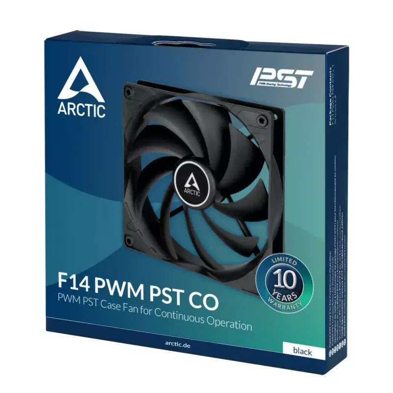 ARCTIC F14 PWM PST CO 140mm PWM ar PST korpusa ventilators nepārtrauktai darbībai