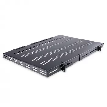 StarTech.com ADJSHELFHDV 1U regulējams ventilējams plaukts serveru statīvam - 150 kg, 19.5-38 collu dziļums