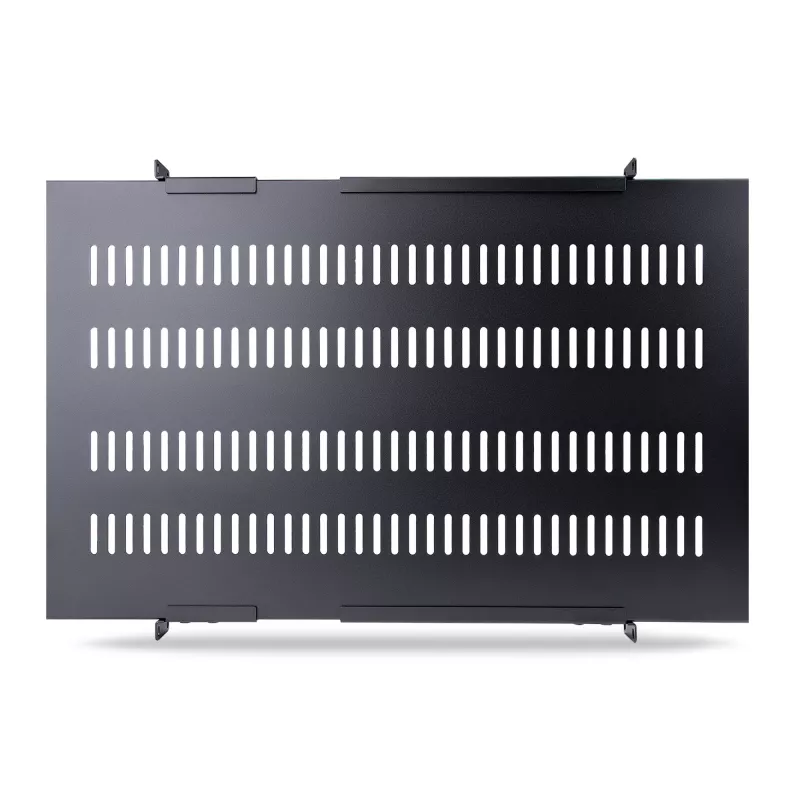 StarTech.com ADJSHELFHDV 1U regulējams ventilējams servera statņa plaukts, pastiprināts, 150 kg, regulējams uzstādīšanas dziļums 49,5–97,4 cm (19,5–38 collas), 19 collu, melns