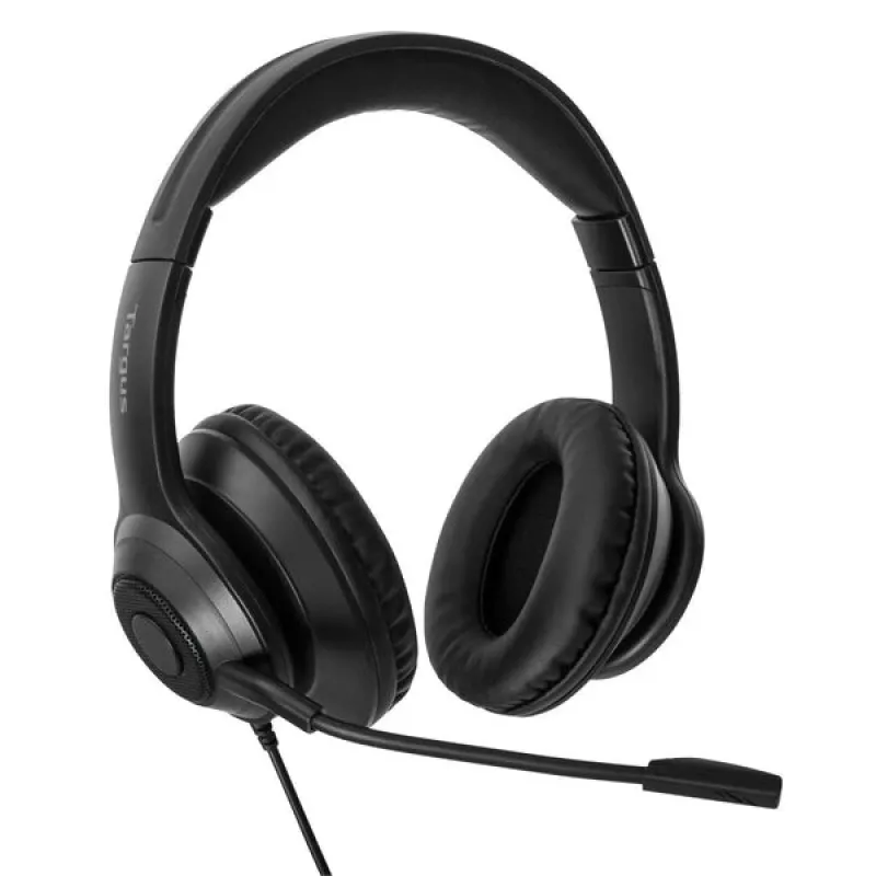 Targus AEH102GL vadu austiņas/mikrofons Galvas saite Zvanīšana/Mūzika USB Type-A Melns