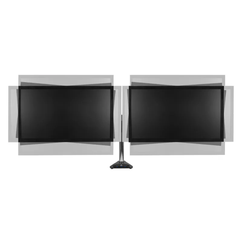 ARCTIC Z2-3D Gen 3 divu monitoru roka ar gāzes atsperi, skava, 8 kg, 73,7 cm (29 collas), 86,4 cm (34 collas), 100 x 100 mm, Melna