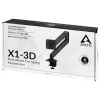 Galda stiprinājums monitora roka ARCTIC X1-3D ar gāzes atsperi — atbalsta līdz 43 collām / 10 kg, VESA 75x75–100x100, melns