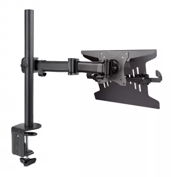StarTech.com Laptop Desk Mount – Galda stiprinājums klēpjdatoram un monitoram – līdz 34 collu (8kg) monitoram un 4.5kg klēpjdatoram – artikulējoša VESA klēpjdatora paplāte – skava / cauruma stiprinājums