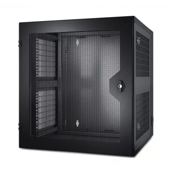 APC NetShelter 13U sienas skapis ar ventilējamām durvīm un dubultām eņģēm serveru dziļumam