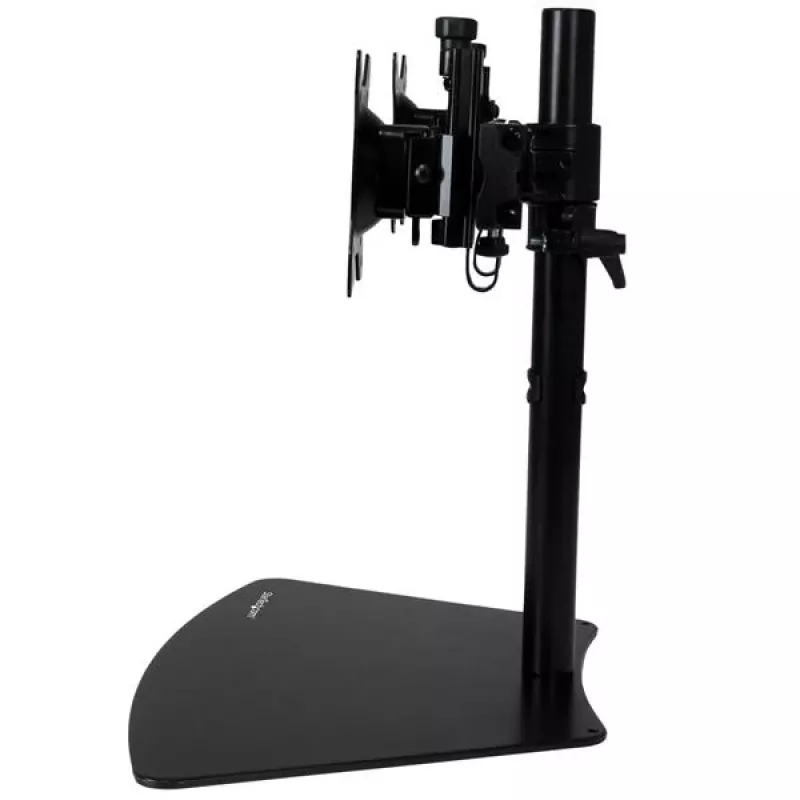 StarTech.com Divu monitoru statīvs - Horizontāls - Melns, Brīvi stāvošs, 8 kg, 61 cm (24 collas), 100 x 100 mm, Augstuma regulēšana, Melns