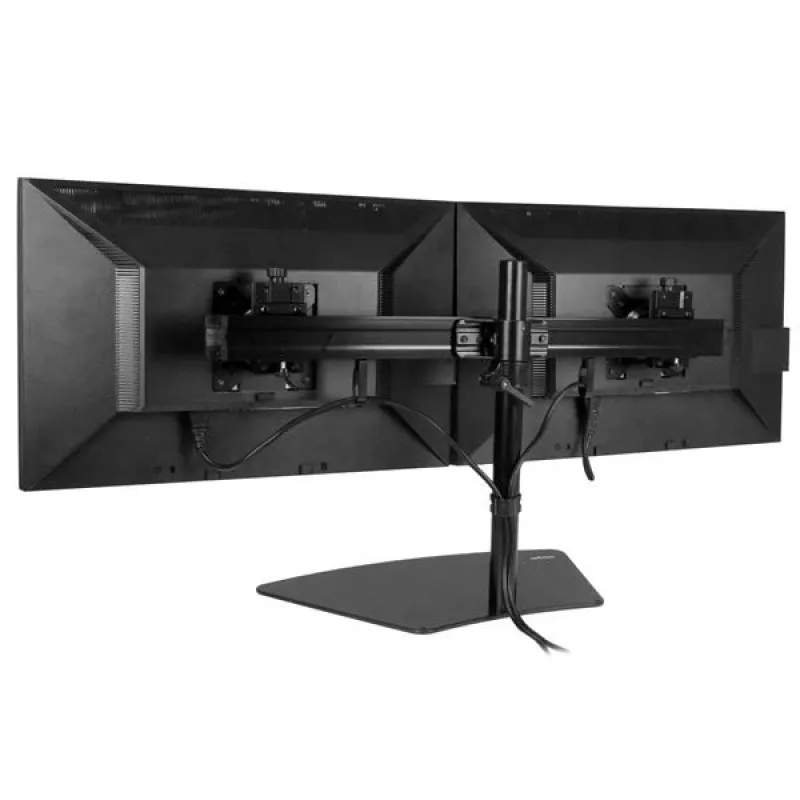 StarTech.com Divu monitoru statīvs - Horizontāls - Melns, Brīvi stāvošs, 8 kg, 61 cm (24 collas), 100 x 100 mm, Augstuma regulēšana, Melns