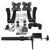 StarTech.com ARMDUAL divu monitoru šarnīru turētājs, galda/caurumā stiprināms, regulējams augstums, kabeļu vadība, 12–24 collas, VESA 75x75/100x100, melns