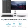 StarTech.com ARMDUAL divu monitoru šarnīru turētājs, galda/caurumā stiprināms, regulējams augstums, kabeļu vadība, 12–24 collas, VESA 75x75/100x100, melns