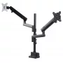 StarTech.com ARMDUALPIVOT divu monitoru galda turētājs, pilnas kustības, 2 VESA displejiem līdz 32 collām (8 kg), vertikāli kraujamas sviras, regulējams augstums / grozāms, skava / caurumā, melns