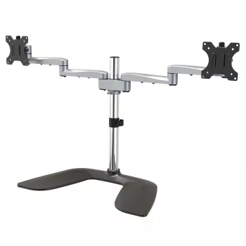 StarTech.com Divu Monitoru Statīvs - Ergonomisks Galda Monitoru Statīvs līdz 32 collu VESA Displejiem - Brīvi Stāvošs Šarnīrveida Universāls Datora Monitora Piestiprinājums - Regulējams Augstums - Sudrabs
