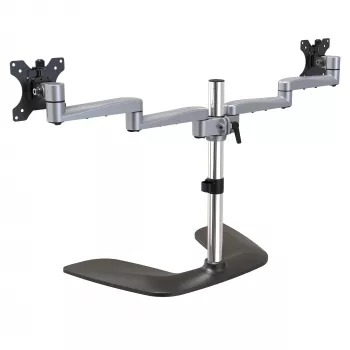 StarTech.com Divu Monitoru Statīvs - Ergonomisks Galda Monitoru Statīvs līdz 32 collu VESA Displejiem - Brīvi Stāvošs Šarnīrveida Universāls Datora Monitora Piestiprinājums - Regulējams Augstums - Sudrabs