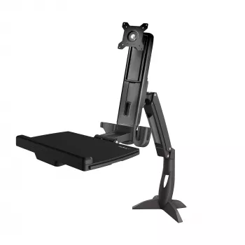 StarTech.com Pārvietojamais monitors ar tastatūras paplāti - Galda stiprinājums regulējamai sēdus-stāvus darba stacijai vienam 34 collu VESA monitoram - Ergonomisks artikulējošs pārveidotājs