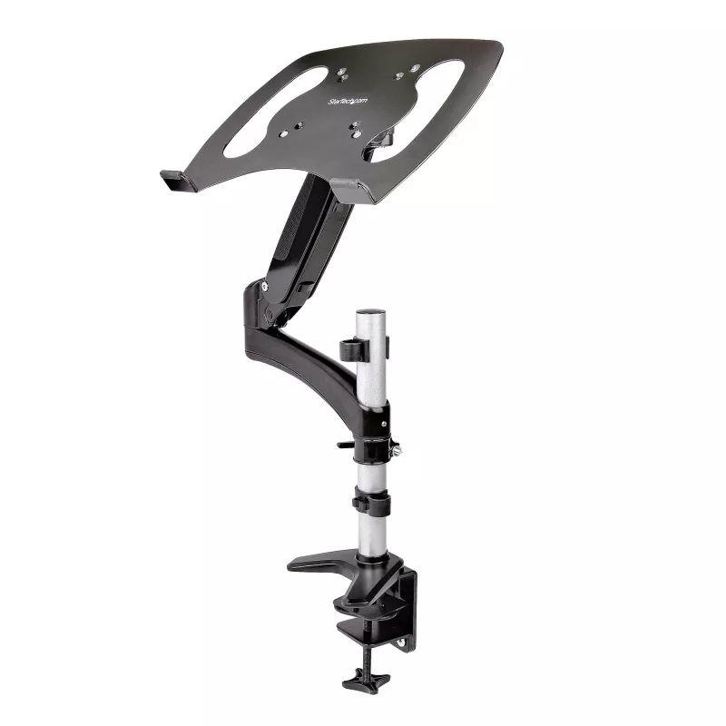 StarTech.com Galda stiprinājuma klēpjdatora roka - pilnas kustības artikulējoša roka klēpjdatoram vai vienam 34 collu monitoram - VESA montāžas klēpjdatora paliktnis - ergonomisks regulējams piezīmjdatora statīvs - skrūvspīļu stiprinājums
