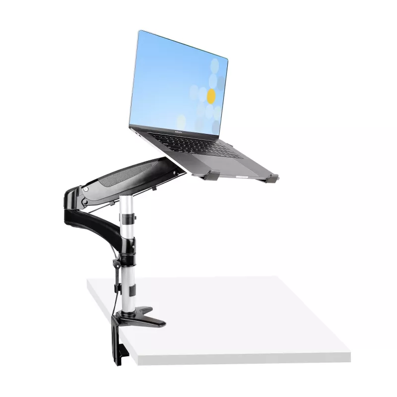 StarTech.com Galda stiprinājuma klēpjdatora roka - pilnas kustības artikulējoša roka klēpjdatoram vai vienam 34 collu monitoram - VESA montāžas klēpjdatora paliktnis - ergonomisks regulējams piezīmjdatora statīvs - skrūvspīļu stiprinājums