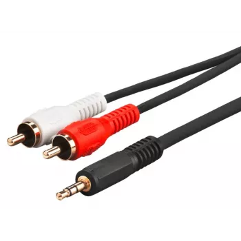 Microconnect AUDLC15G audio kabelis 15 m 3.5mm 2 x RCA Melns