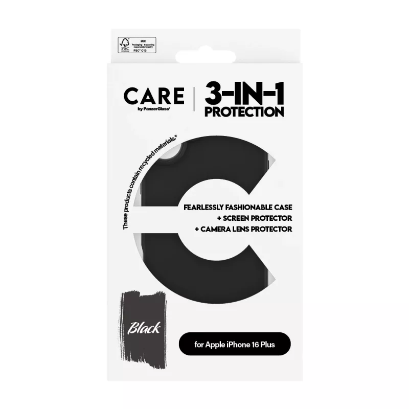 PanzerGlass CARE™ 3-in-1 komplekts iPhone 16 Plus