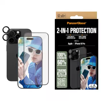 PanzerGlass 2-in-1 komplekts iPhone '24 6,3 collu Pro B2862+1284