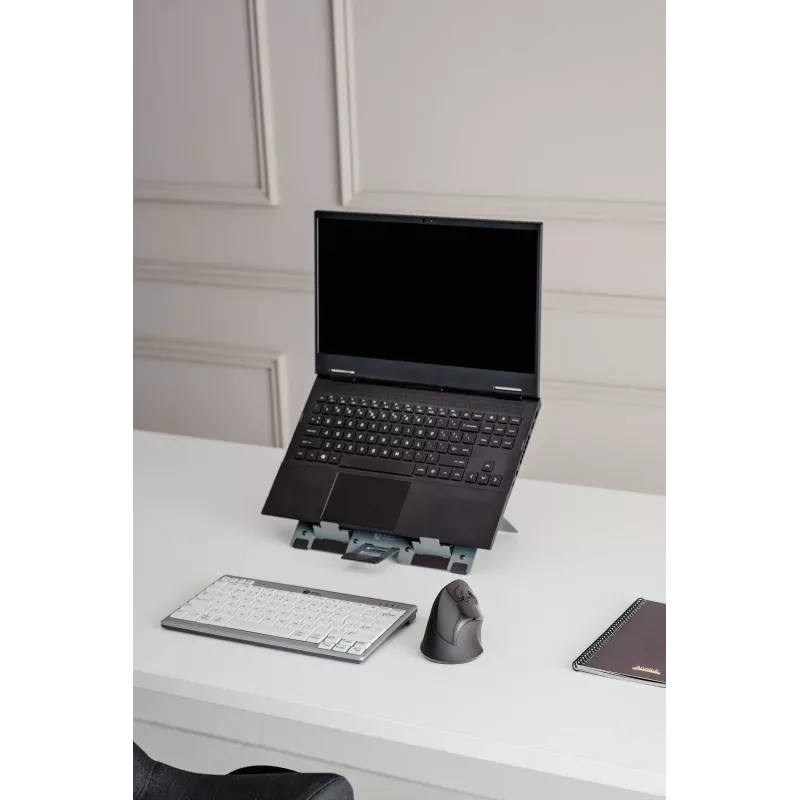 BakkerElkhuizen FlexTop 270 BNEFT270 portatīvā datora statīvs līdz 16 collām (40,6 cm), 7 pakāpes, augstums 90-200 mm, alumīnija, pelēks