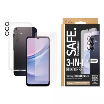 PanzerGlass SAFE. by ® 3-in-1 Aizsardzības komplekts Samsung Galaxy A15 | A15 5G