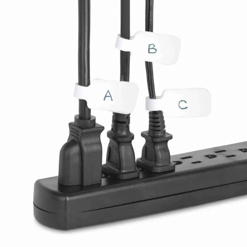 StarTech.com 3,5 collu (9 cm) kabeļu etiķetes, 100 gab., baltas, āķa-uz-āķa stiprinājuma kabeļu birka, rakstāmas vadu etiķetes kabeļu pārvaldībai
