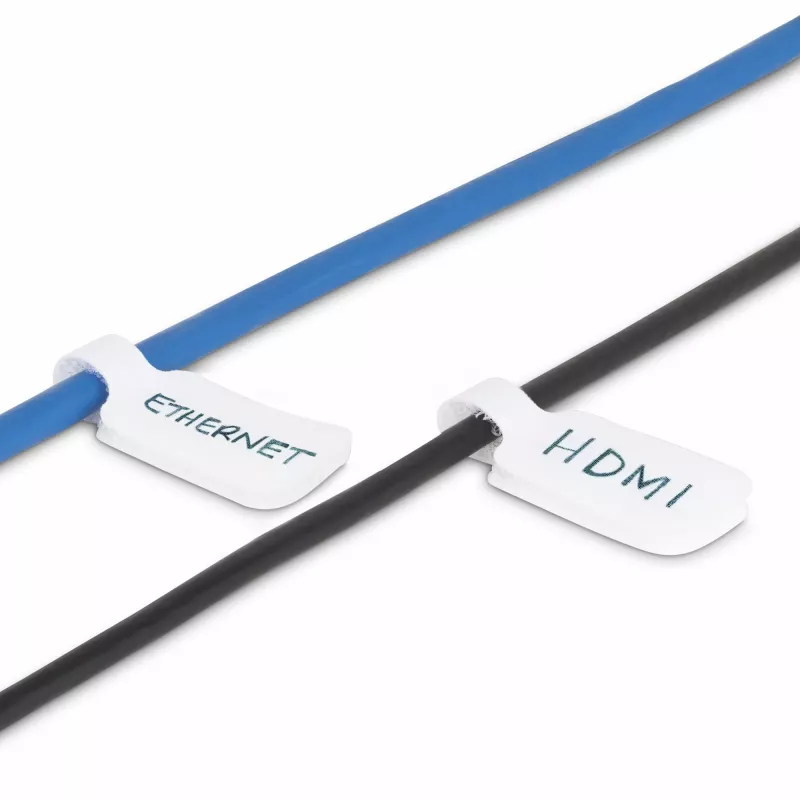 StarTech.com 3,5 collu (9 cm) kabeļu etiķetes, 100 gab., baltas, āķa-uz-āķa stiprinājuma kabeļu birka, rakstāmas vadu etiķetes kabeļu pārvaldībai
