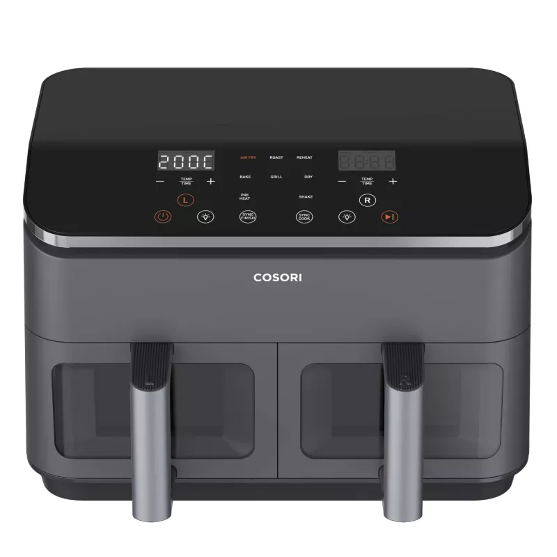 Cosori Dual Basket Chef Edition Divu grozu 8.5 L 1750 W Karstā gaisa fritieris Melns, Sudrabs