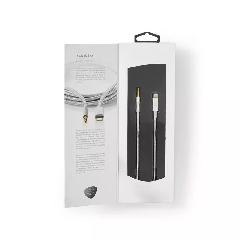 Nedis CCTB39940AL10 Lightning–3.5 mm kabelis 1 m alumīnija apvalks