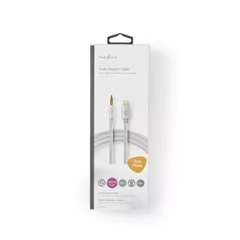 Nedis CCTB39940AL10 Lightning–3.5 mm kabelis 1 m alumīnija apvalks