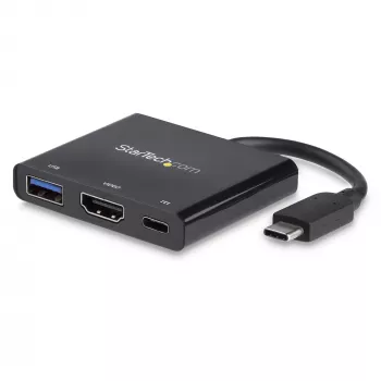 StarTech.com USB-C daudzportu adapteris ar HDMI - USB 3.0 ports - 60W PD - Melns