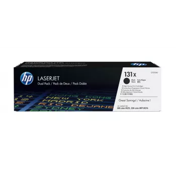 HP 131X 2-paka augstas ražības melns oriģināls lāzerprintera tonera kasetnes