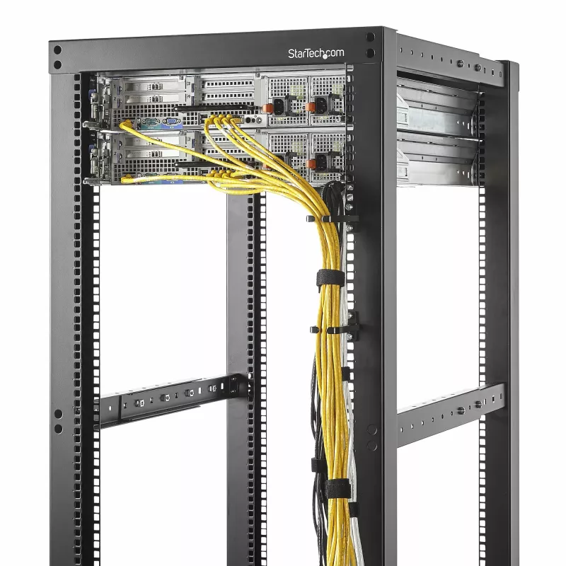 StarTech.com 5-Pack 1U Vertikālie Kabeļu Vadības D-Ring Āķi, Kabeļu Pārvaldnieks 19 collu Serveru Rackiem/Skapjiem, Tīkla Rack Vadu Organizatori, Kabeļu Vadotnes Gredzeni