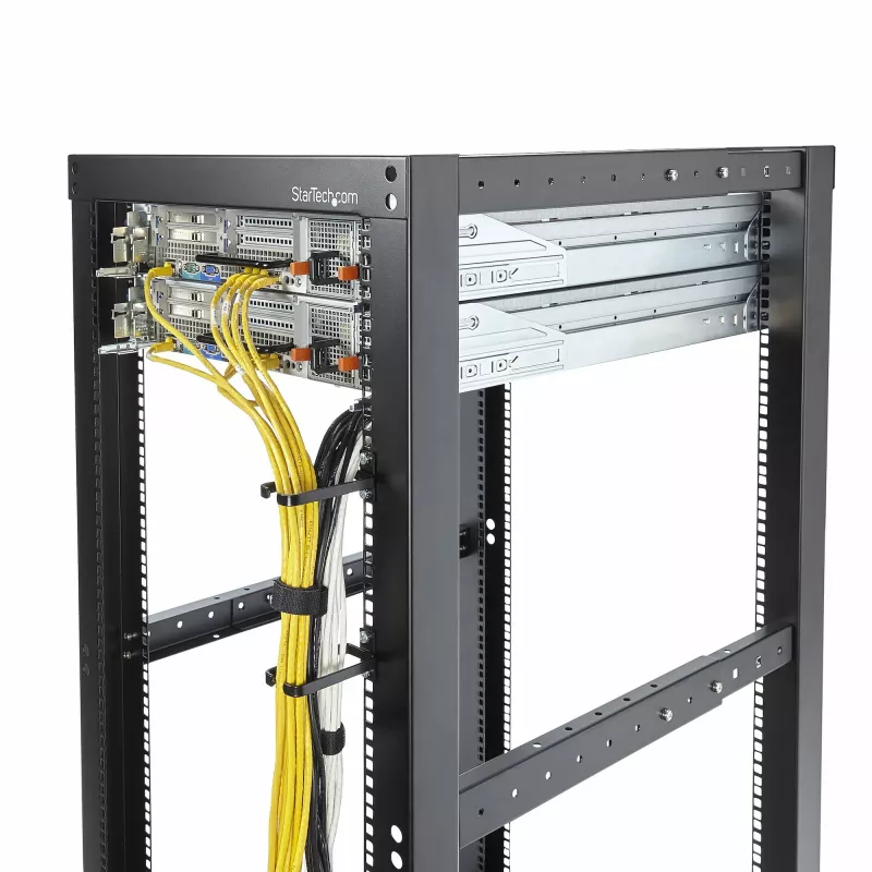 StarTech.com 5-Pack 1U Vertikālie Kabeļu Vadības D-Ring Āķi, Kabeļu Pārvaldnieks 19 collu Serveru Rackiem/Skapjiem, Tīkla Rack Vadu Organizatori, Kabeļu Vadotnes Gredzeni